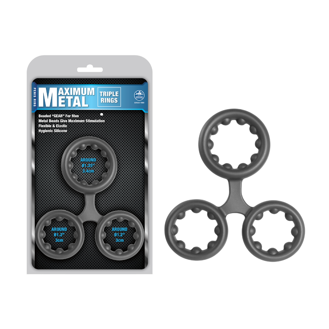 Maximum Metal 3 in 1 (Grey) Cock Ring > Cock Ring > Single
