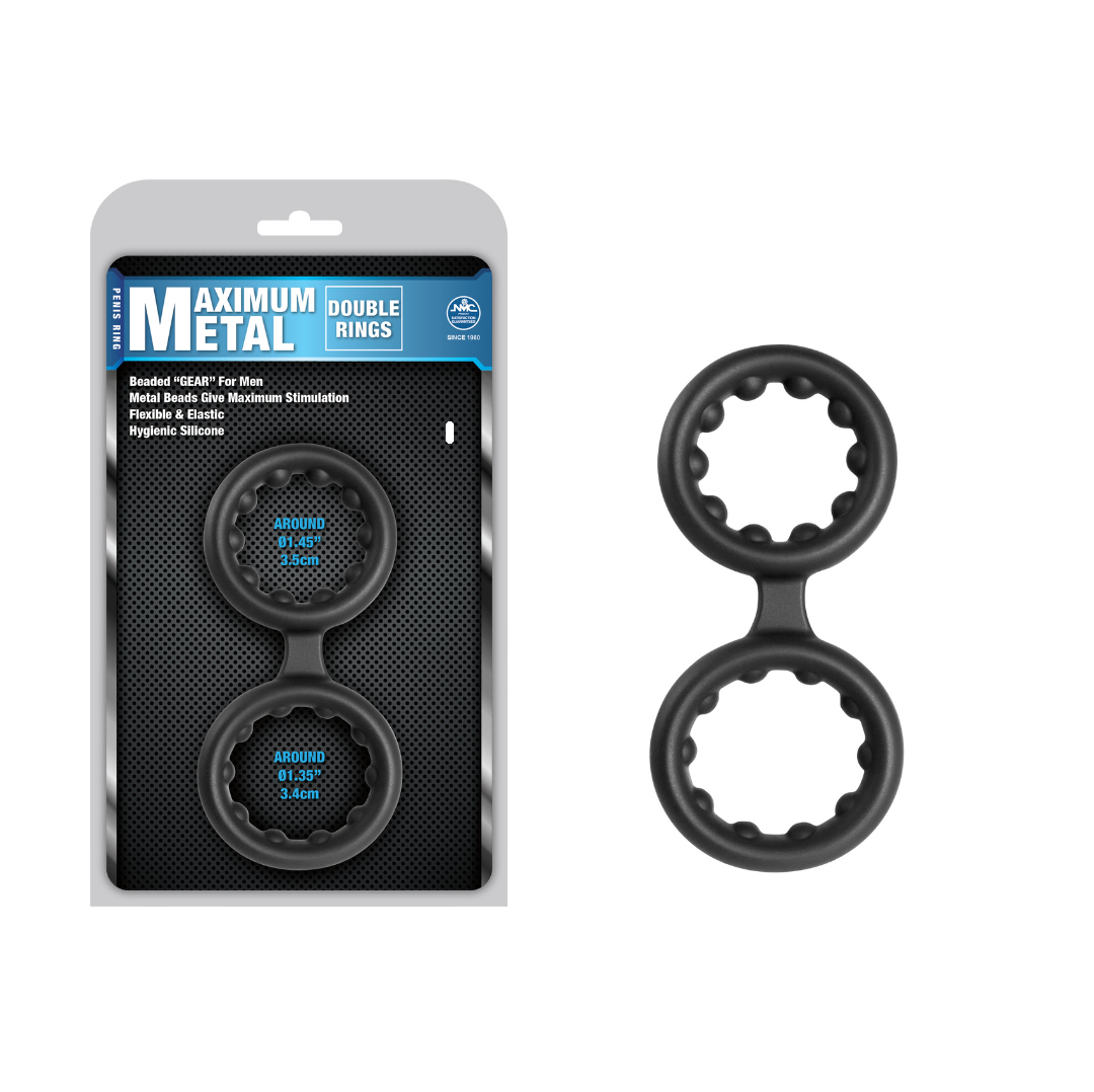 Maximum Metal 2 in 1 (Black) Silicone Cock Ring > Cock Ring > Single