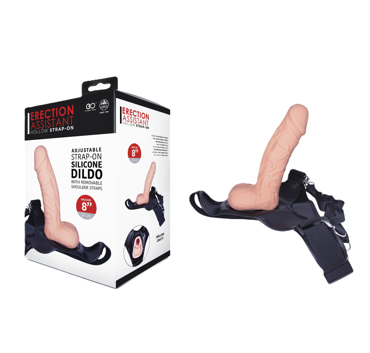 Silicone Hollow Adjustable Strap-On Dildo – 8 Inch Strap-On > Dildos > Strap On Dildos