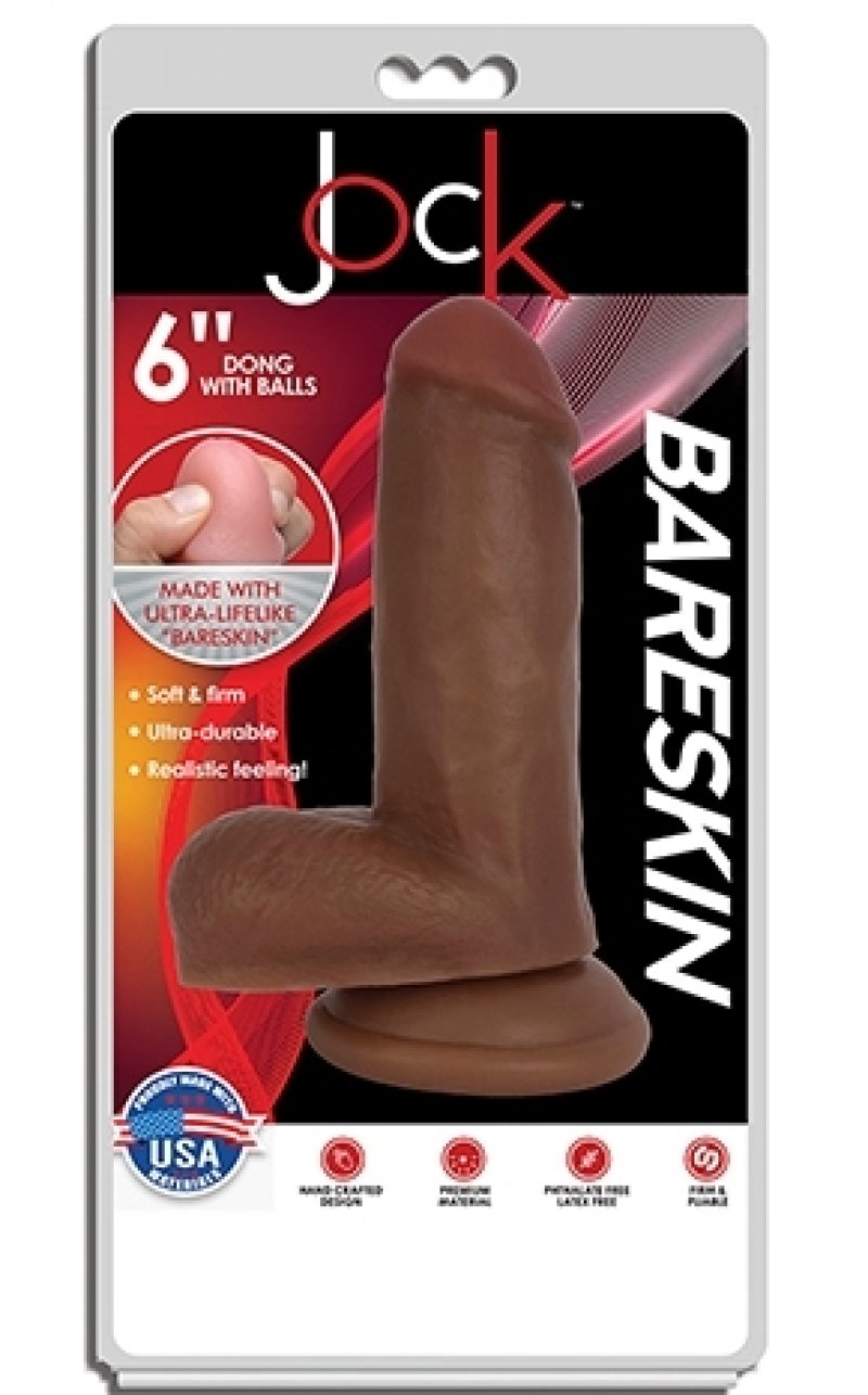 Jock 6 Inch Bareskin Dong with Balls Latte Secondary image
