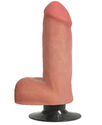 JOCK 6 Inch Bareskin Vibrating Dong with Balls Vanilla
