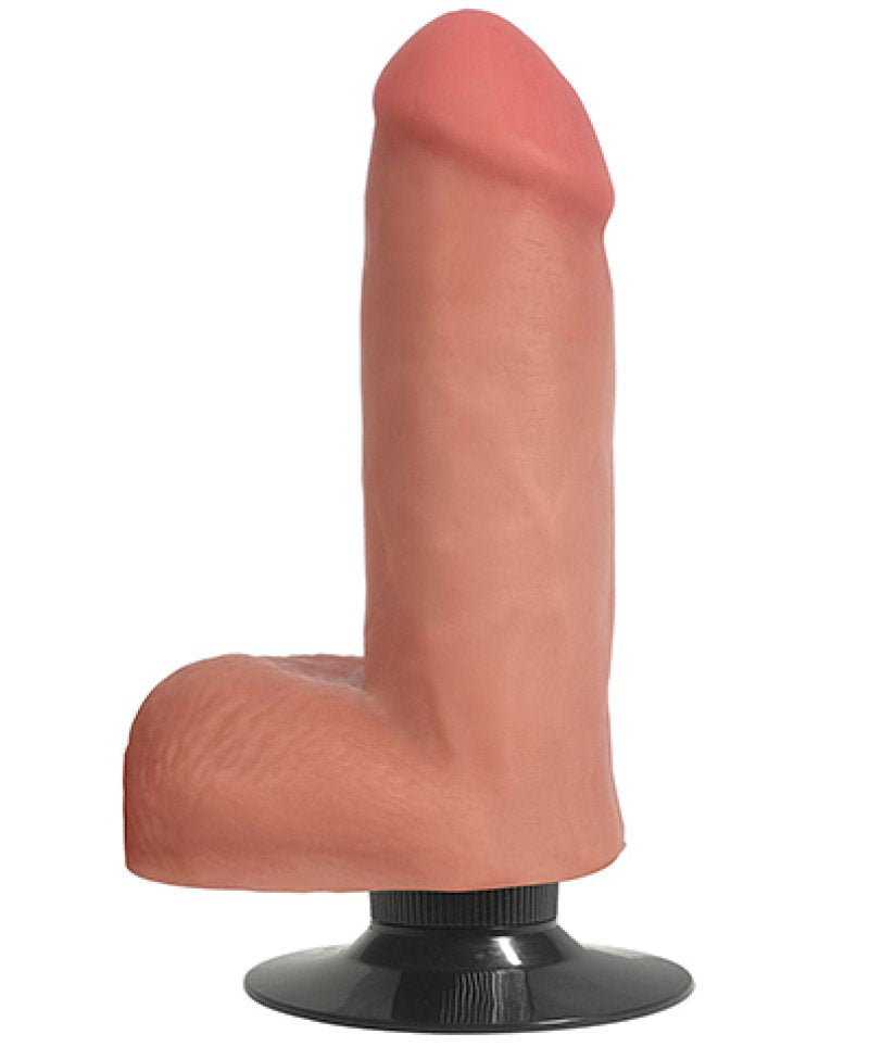 JOCK 6 Inch Bareskin Vibrating Dong with Balls Vanilla