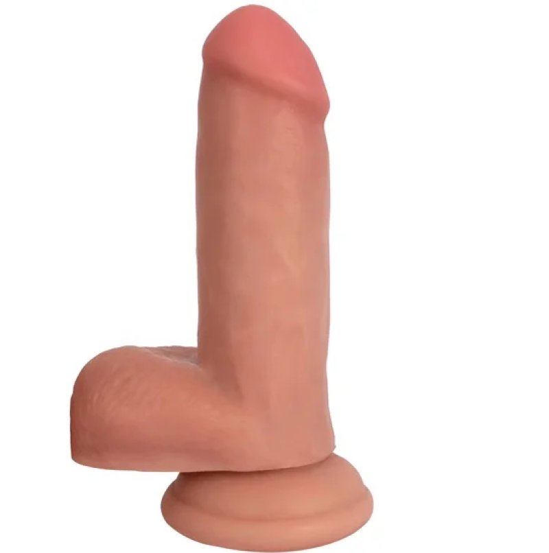 Jock 7 Inch Bareskin Vibrating Dong with Balls Vanilla