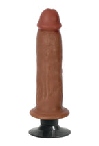 Jock 7 Inch Bareskin Vibrating Dong No Balls Latte Color
