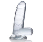 JOCK C-Thru 6 Inch Clear TPE Dong with Balls and Suction Cup