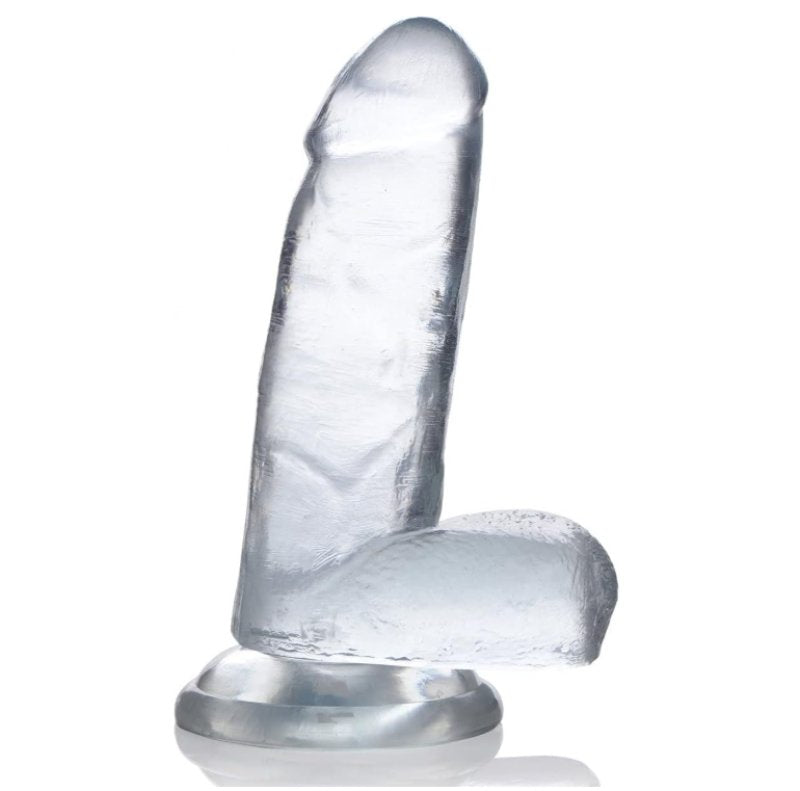 Jock C-Thru 7 Inch Clear TPE Dong with Balls and Suction Cup