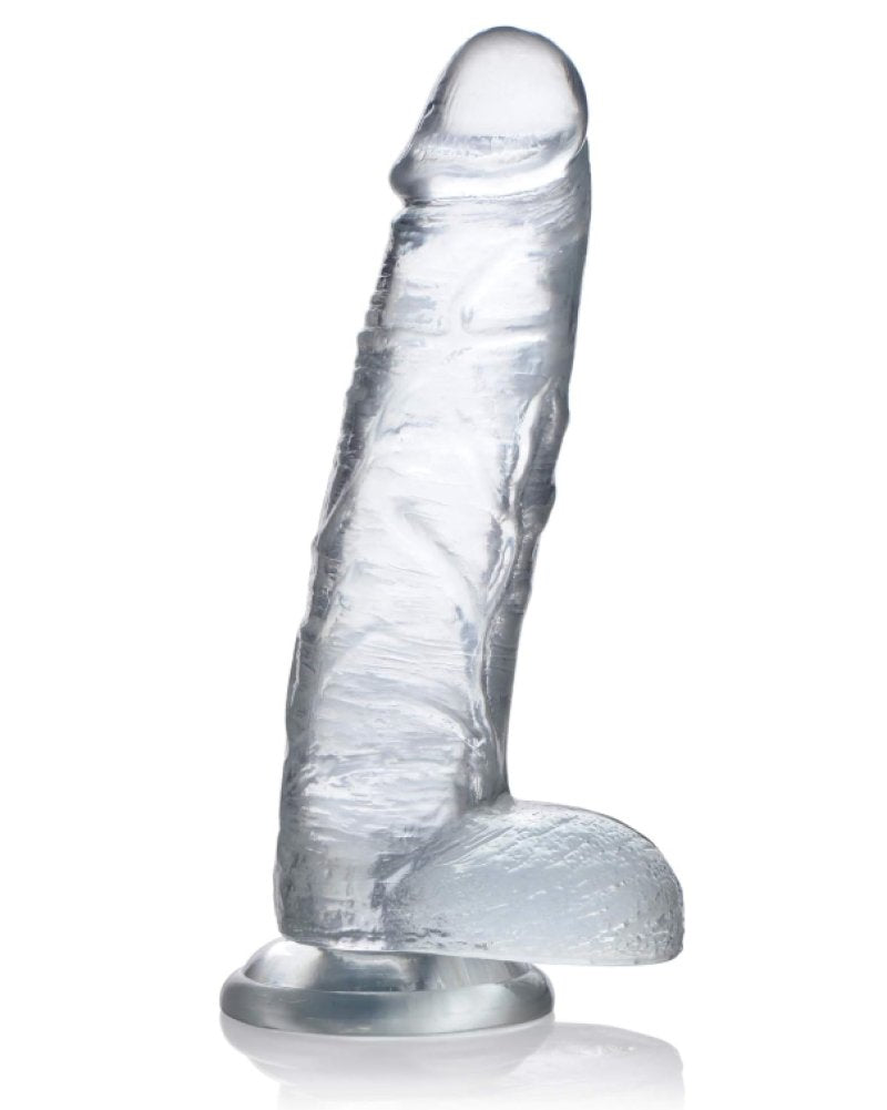 Jock C-Thru 10 Inch Clear TPE Dong with Balls and Suction Cup