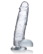 Jock C-Thru 11 Inch Clear TPE Dong with Balls and Suction Cup