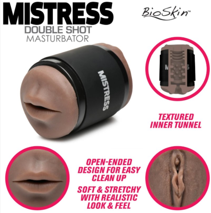 Mistress Double Shot Mini Masturbators Mouth and Pussy Dark Tone