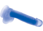 Lollicock 7 Inch Glow-In-The-Dark Silicone Dildo With Balls Blue