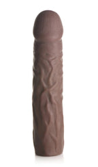 JOCK Extra Long 1.5 Inch Dark Penis Extension Sleeve with Realistic Texture