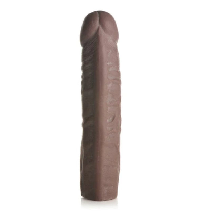 JOCK Extra Long 3 Inch Dark Penis Extension Sleeve with Realistic Texture and 0.65 Inch Girth