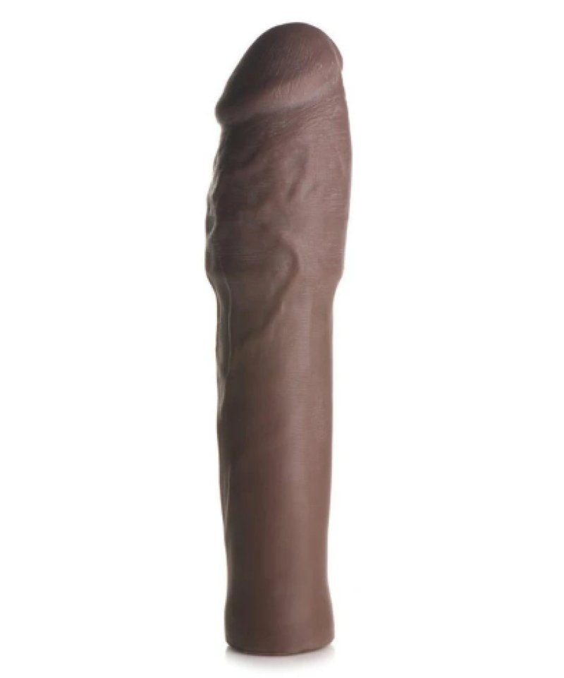 JOCK Extra Thick 2 Inch Penis Extension Sleeve Dark 2 Inch Longer 1 Inch Thicker Realistic TPE