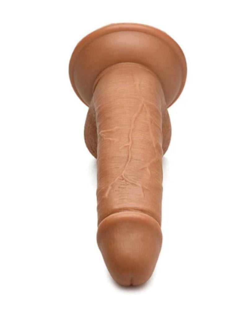 Jock Soccer Sam 7 Inch Dildo with Balls - Dark Brown PVC