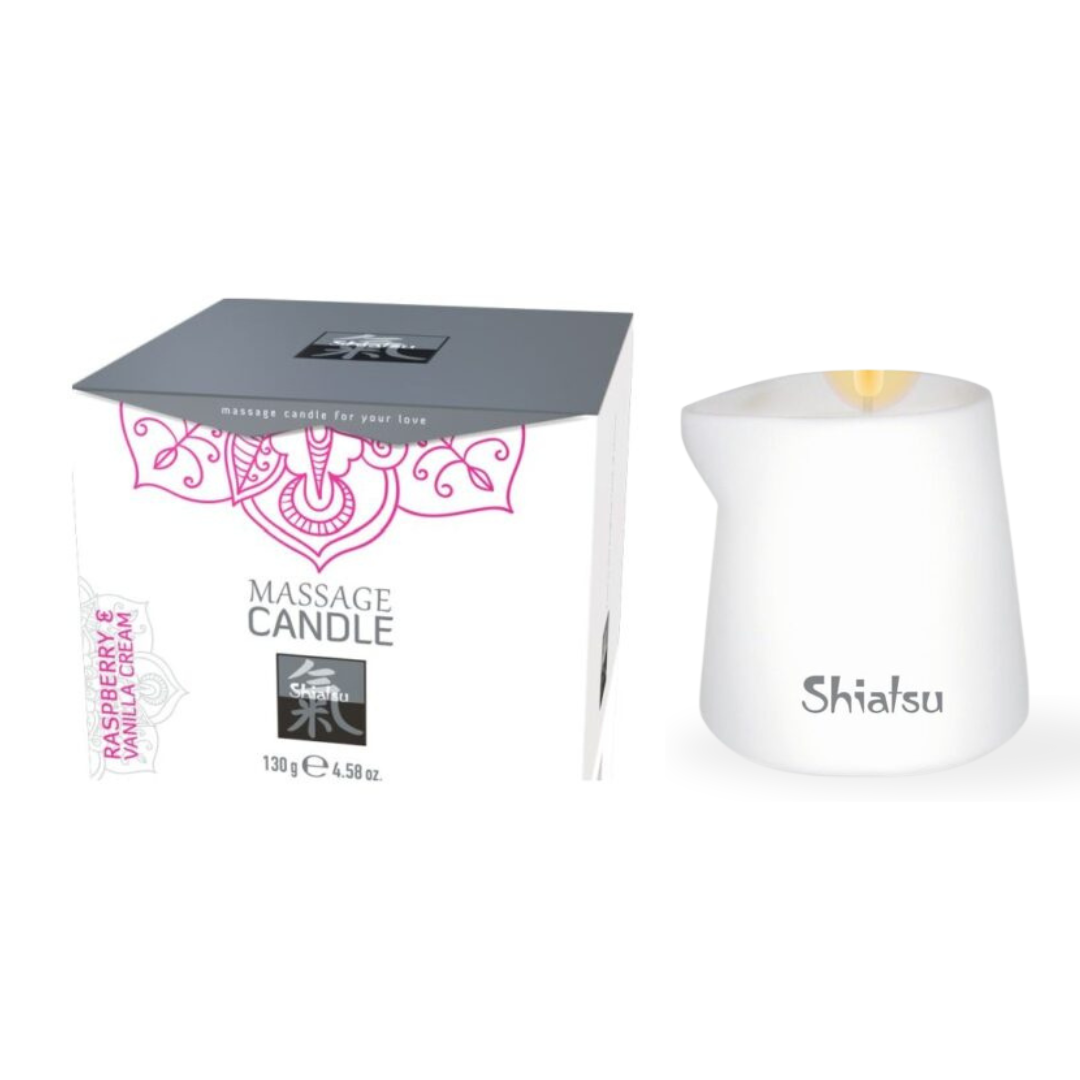 Shiatsu Massage Candle Raspberry Vanilla Scented Wax for Relaxation and Intimacy Default Title Massage Oil