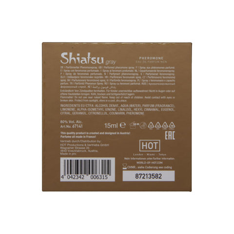 Shiatsu Pheromone Fragrance for Men Grey 15ml Fragrance Mist