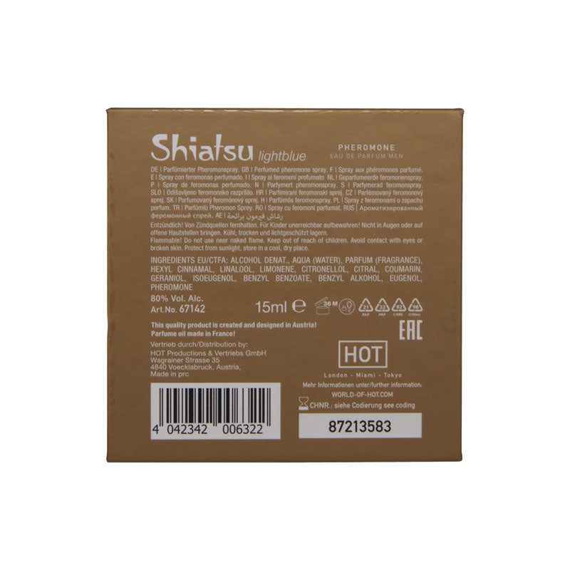 Shiatsu Pheromone Fragrance for Men Light Blue 15ml Fragrance Mist