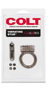 CalExotics Colt Stretchy Vibrating Cock Ring with Removable Stimulator Gray Cock Rings Vibrating