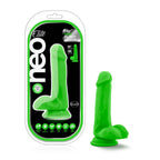 Neo Elite 6 Inch Silicone Dual Density Cock with Balls Neon Green Green > Dildos > Realistic Dildos