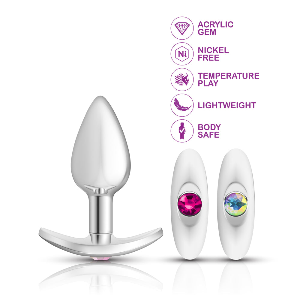 Cheeky Charms Silver Anchor Butt Plug with Clear and Pink Jewel > Anal Range > Jewel Butt Plugs