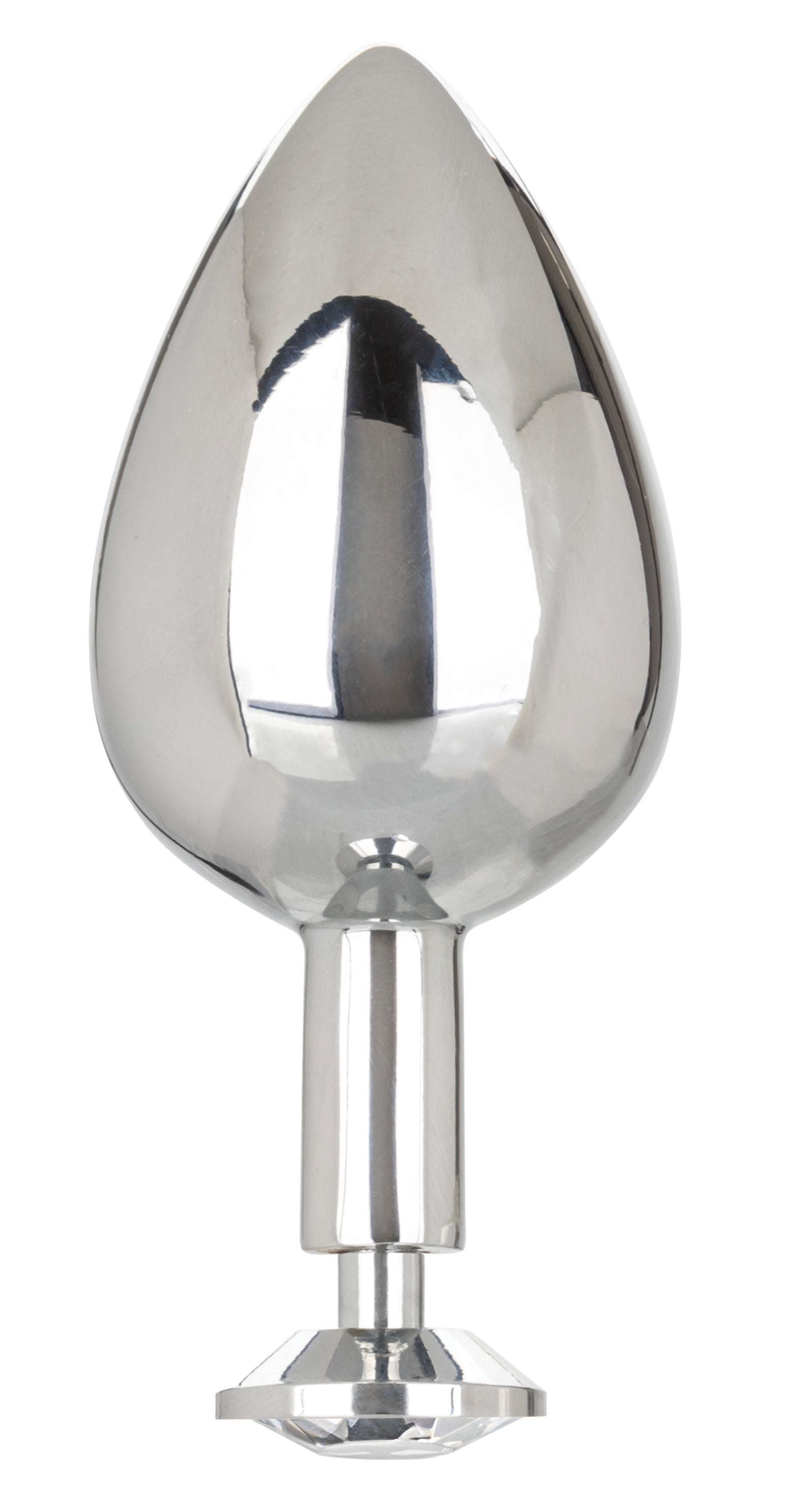 Star Fucker XL Teardrop Plug Black Silicone and Silver Metal Dual Enhancer with Sparkling Gem Accent > Anal Range > Prostate Plugs