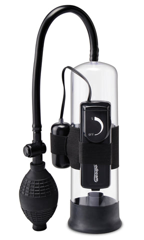 Pump Worx Beginner Vibrating Penis Pump Clear Black > Pumps > Penis Pumps