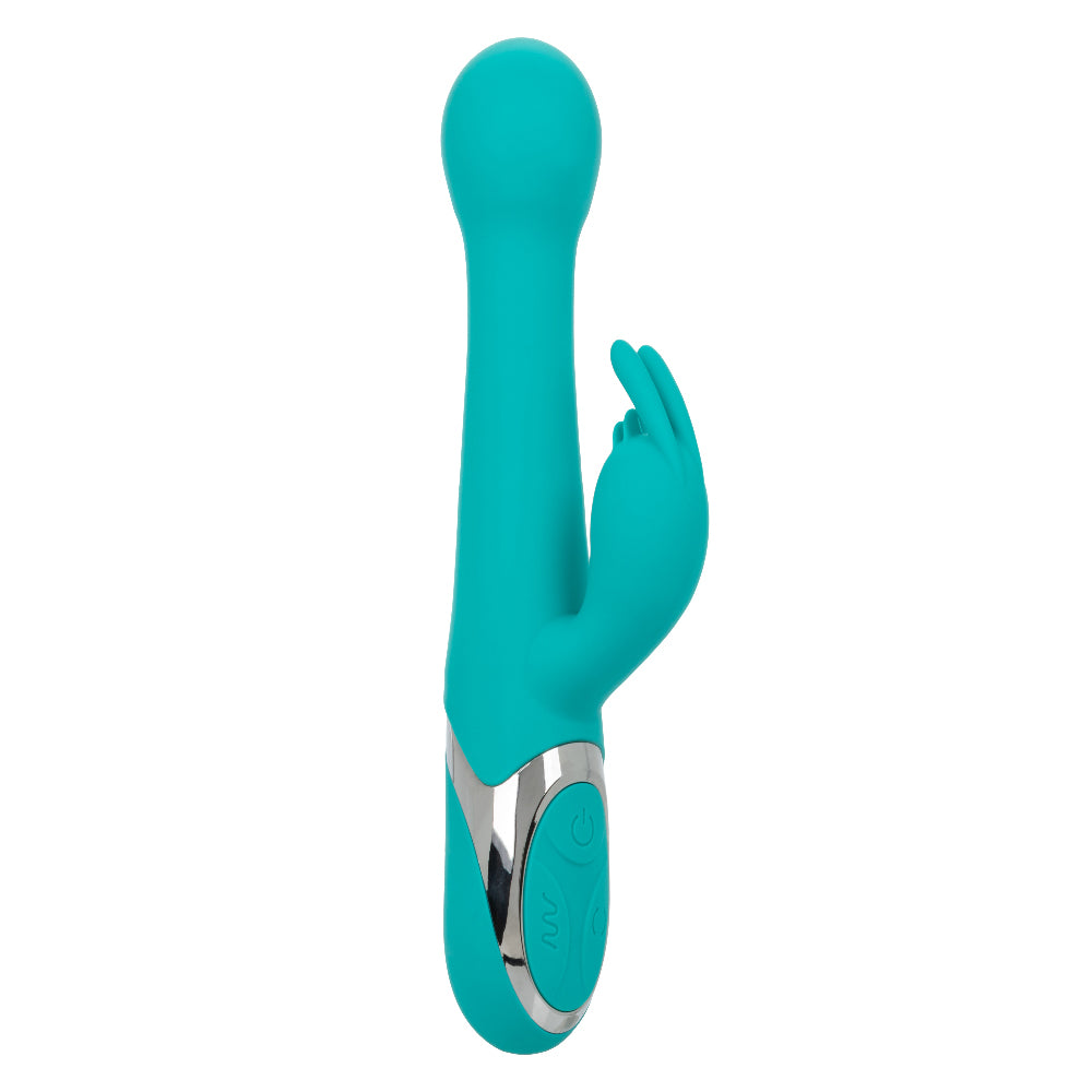 CalExotics Enchanted Oscillate Teal with Thrusting and Rotating, Rechargeable, Waterproof Silicone, 8.5 Inches > Vibrators > Ladies > Rabbit