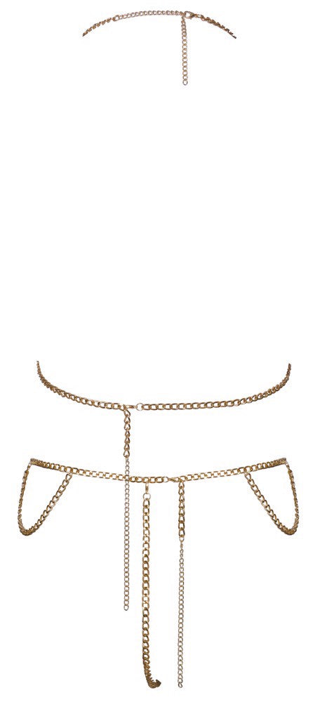 Cottelli Top Set Chain Gold – Crotch Chain Lingerie Set > Clothes > Body Jewellery (Non Piercing)