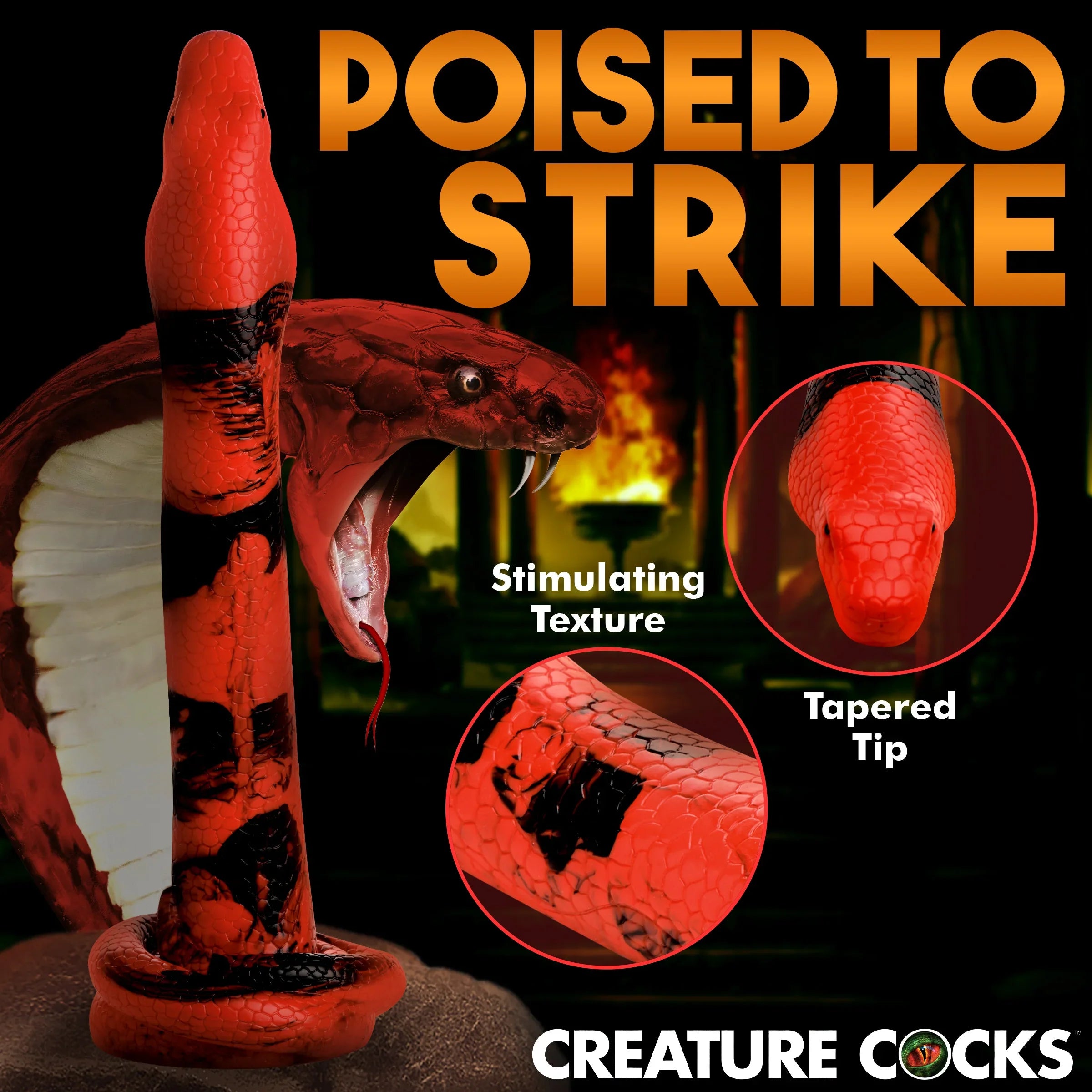 Creature Cocks King Cobra - X-Large 18 Long Silicone Dong