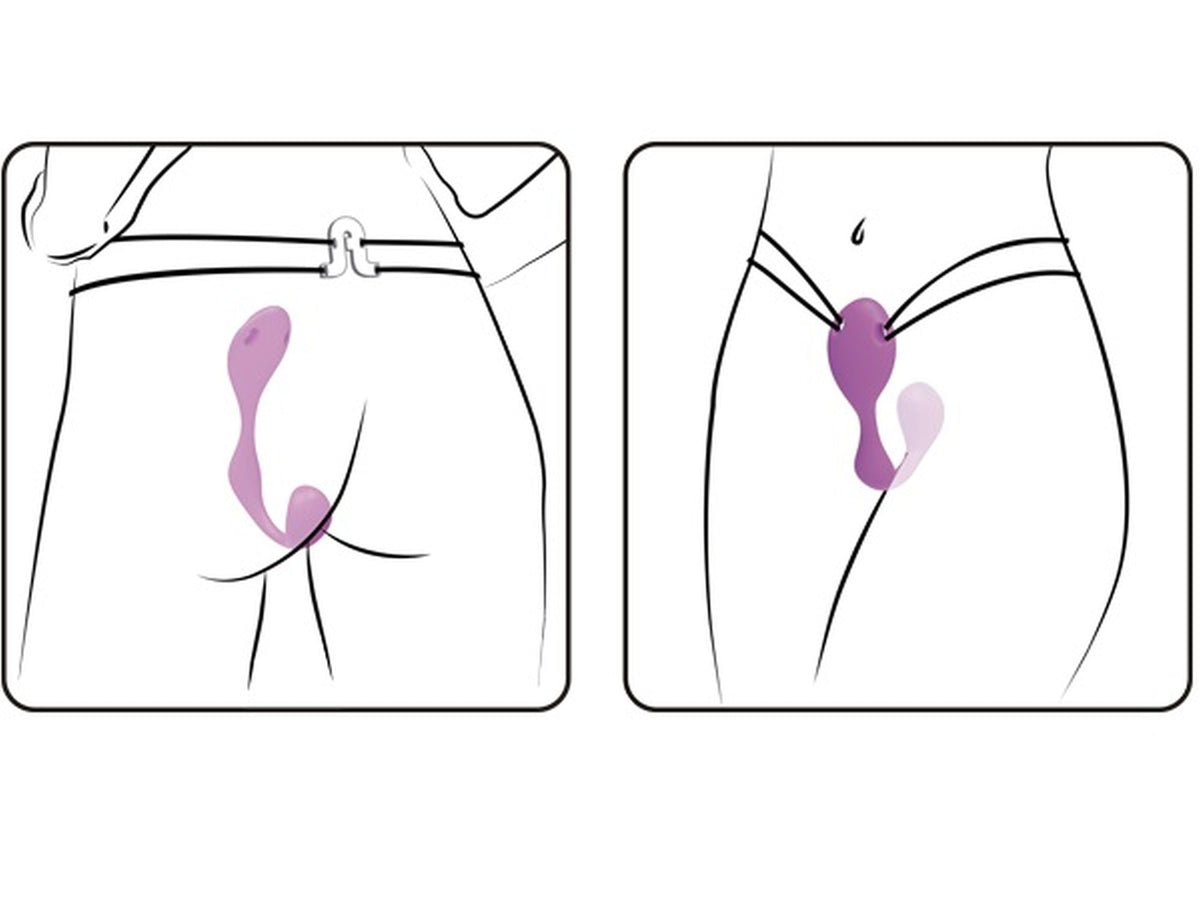 Adrien Lastic Mr. Hook Purple Strap-On Hands-Free Double Action Stimulator with Remote Control and Adjustable Waistband > Sex Toys For Ladies > Panty Vibes