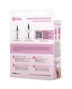 b-Vibe Jewel Heart Metal Butt Plug Training Set (Small 7.1cm & Large 8.1cm insertable) > Anal Range > Jewel Butt Plugs