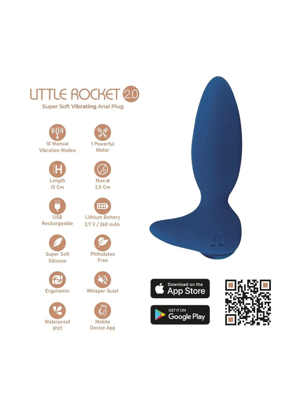 Adrien Lastic Little Rocket II Plus – App-Controlled Vibrator > Anal Range > Vibrating Butt Plugs