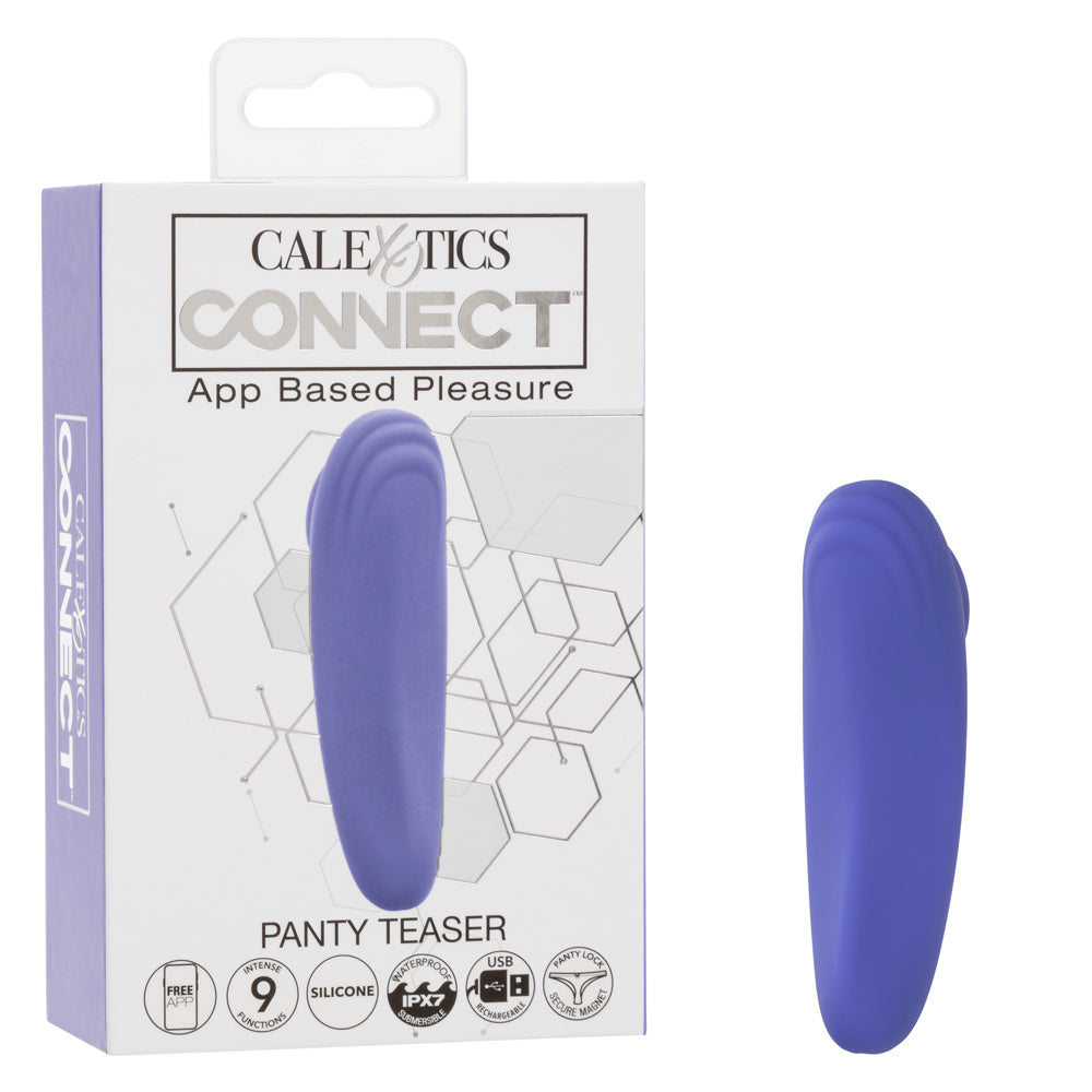 CalExotics Connect™ Panty Teaser App-Based Pleasure Device in Purple Silicone with 9 Vibration Functions and Waterproof Design Panty Vibrators