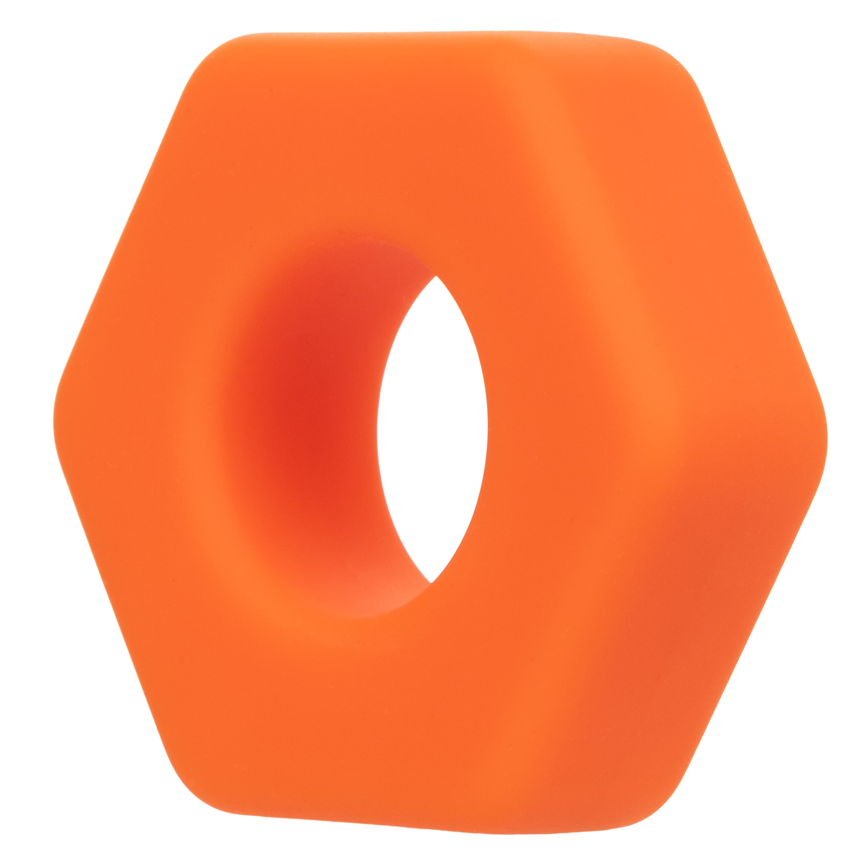 Alpha Liquid Silicone Prolong Sexagon Ring Orange 0.75 Inch Diameter Stretchy Durable Waterproof COCK RINGS