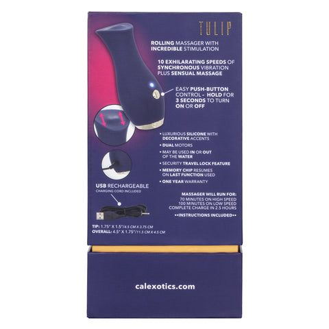 Chic Tulip Waterproof Dual Motor Rolling Massager in Navy Blue with 10 Speeds and Rechargeable Default Title > Sex Toys For Ladies > Rose Stimulators