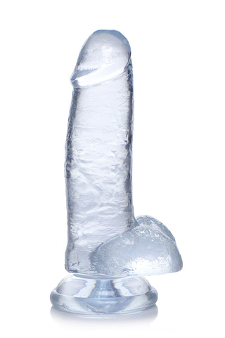 Jock C-Thru 7 Inch Clear TPE Dong with Balls and Suction Cup Clear > Dildos > Realistic Dildos