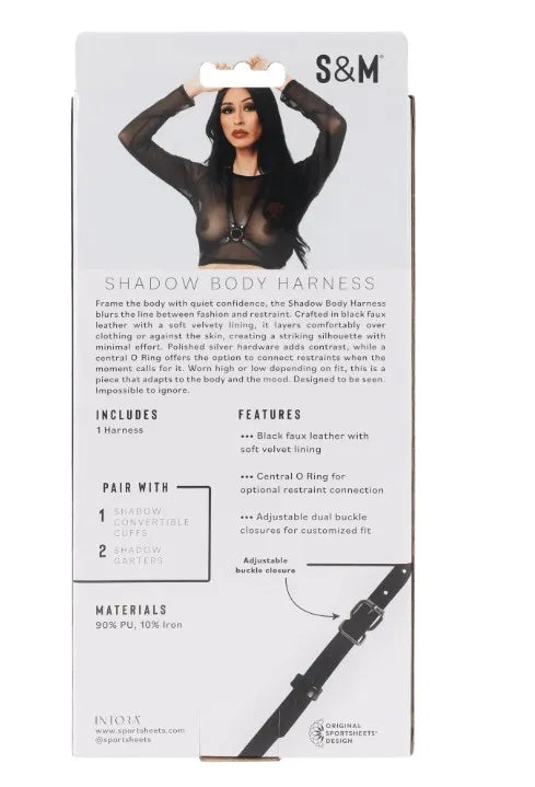 Shadow Body Harness – Faux Leather Adjustable Body Harness Black > Clothes > Womens Harnesses