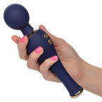 Chic Poppy Navy Blue Ultra-Plush Silicone Massager with 5 Vibration Levels and Gold Accents, Rechargeable, Waterproof > Sex Toys > Massage Wands