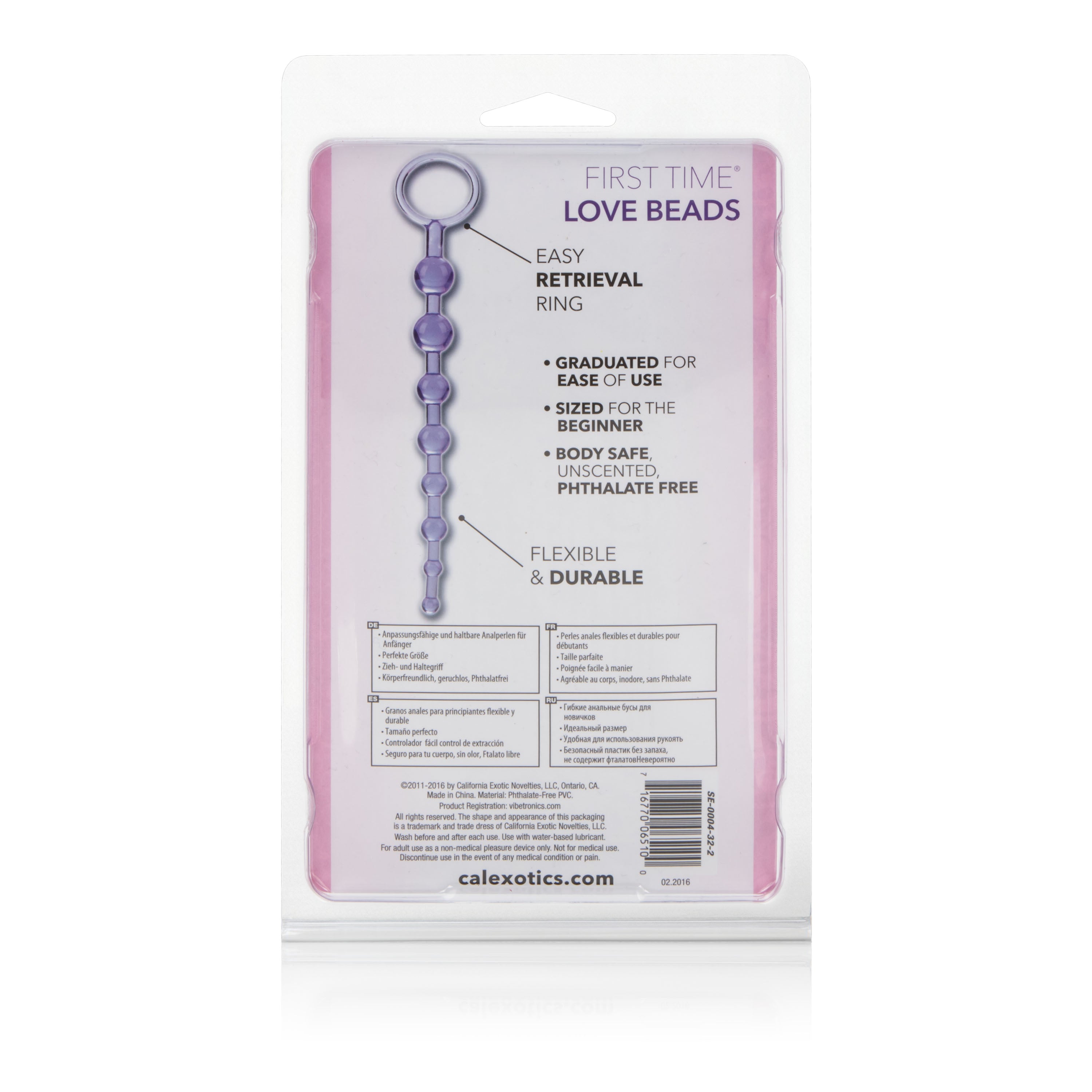 First Time Love Beads Purple Slim Graduated Flexible Anal Beads with EZ Retrieval Ring > Anal Range > Anal Beads