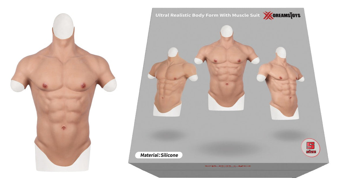 XX-DREAMSTOYS Ultra Realistic Silicone Muscle Suit Size XL Detailed Torso Stretchable Fit Bodyform > Gender > Bodyforms