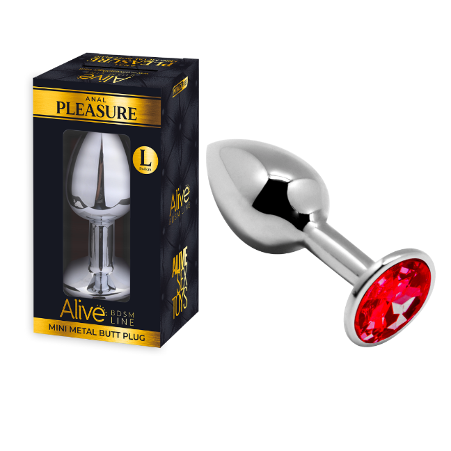 Alive Mini Metal Butt Plug Anal Pleasure Red Large 9cm Diameter 4.1cm Default Title Butt Plugs