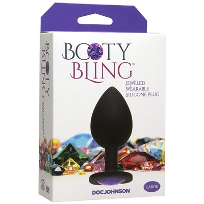 Booty Bling Purple Large Jeweled Wearable Silicone Plug Default Title > Anal Range > Jewel Butt Plugs
