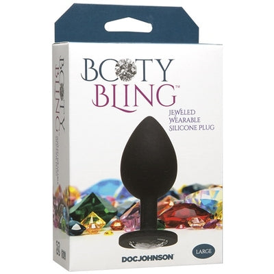 Booty Bling Silver Large Jeweled Wearable Silicone Plug Default Title > Anal Range > Jewel Butt Plugs
