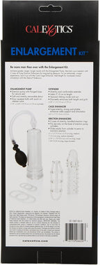 His Enlargement Kit Clear Penis Pump with Silicone Enhancers and Support Cages