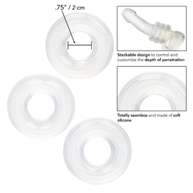 CalExotics Set of 3 Silicone Stacker Rings – Customizable Fit and Comfort > Cock Ring > Sets