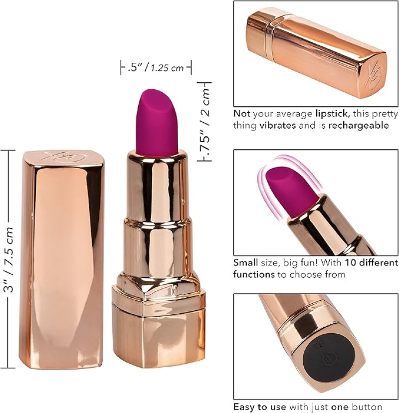Hide and Play Lipstick Mini Massager Vibrator Purple Waterproof Rechargeable