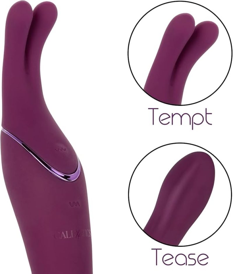 Tempt & Tease Sass Dual-Sided Purple Silicone Massager with Two Powerful Motors and 7 Vibration Functions