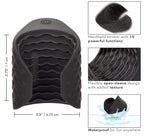 Boundless Grip Stroker Black Textured Silicone Handheld Masturbator with 10 Vibration Functions and Battery