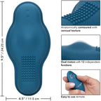 CalExotics Dual Rider Remote Control Bump and Grind Waterproof Silicone Massager with 12 Functions and Remote in Blue