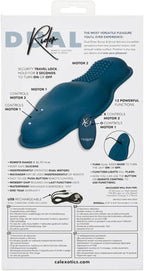 CalExotics Dual Rider Remote Control Bump and Grind Waterproof Silicone Massager with 12 Functions and Remote in Blue